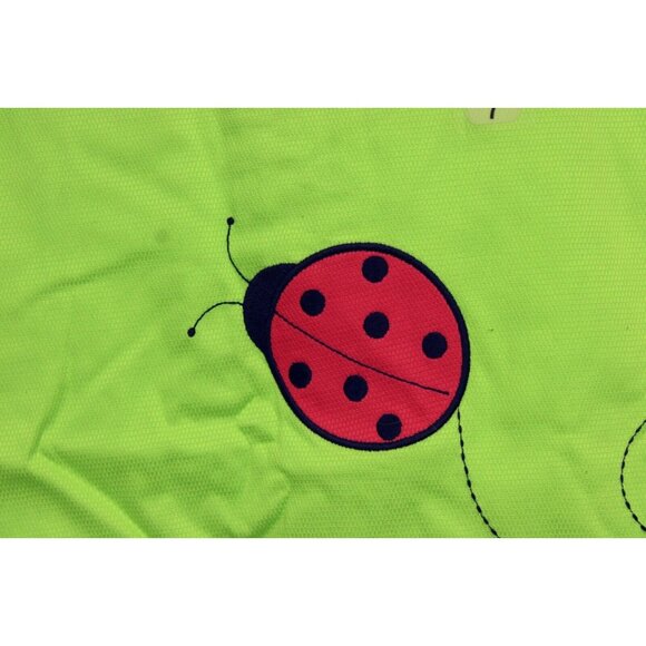NEW Hartstrings Girl's Green Dress sz 7 Summer Ladybug Applique Spring Ric-Rac - Picture 2 of 8